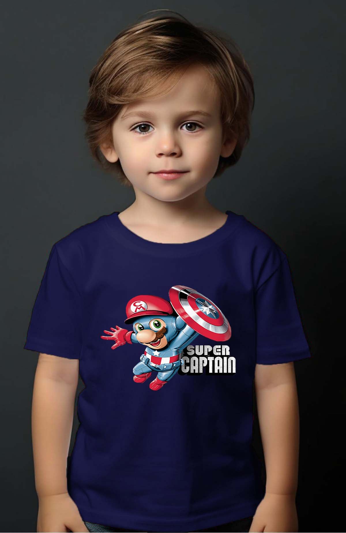 COULEUR:Marine|T-shirt Garçon | captain mario Marine