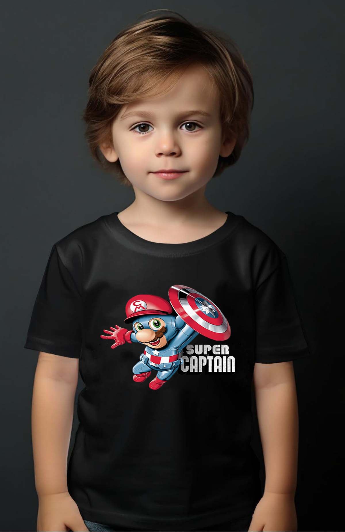 COULEUR:Noir|T-shirt Garçon | captain mario Noir
