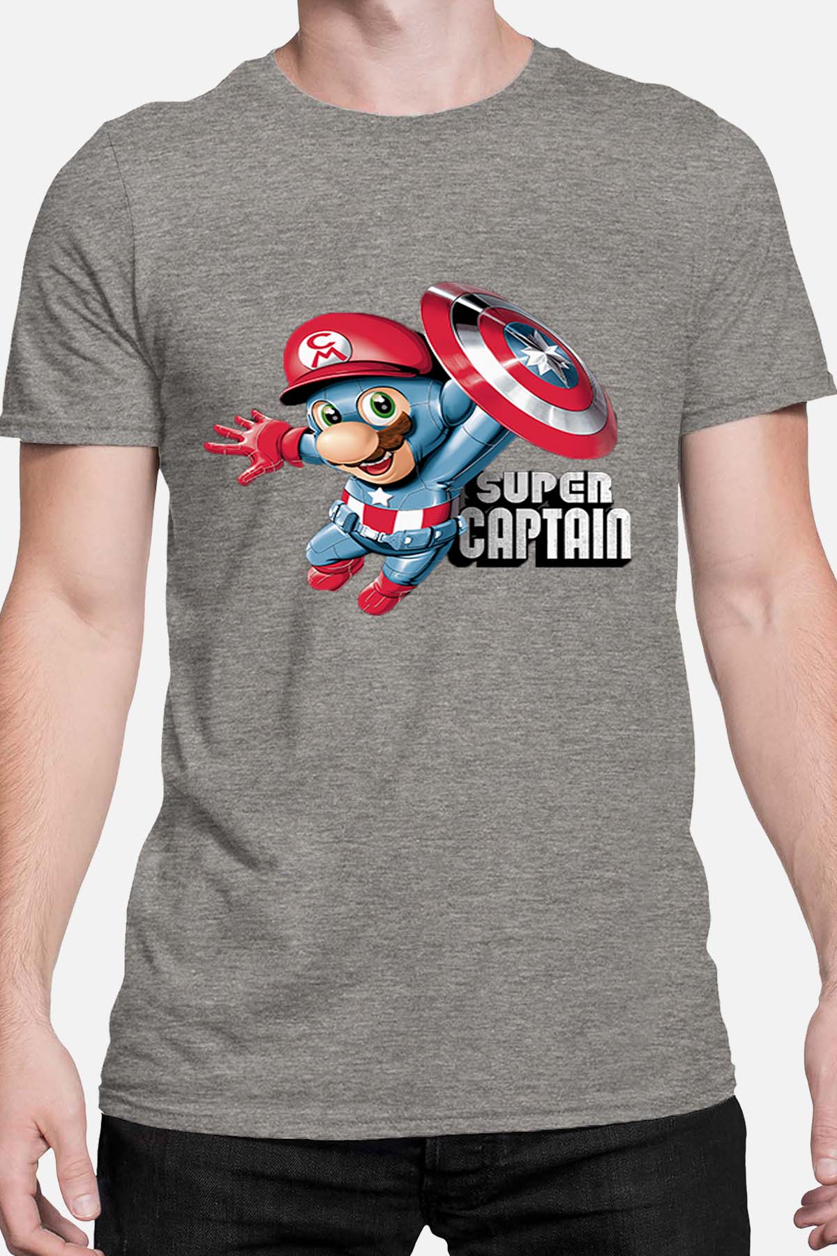 COULEUR:Gris|T-shirt Homme | captain mario Gris