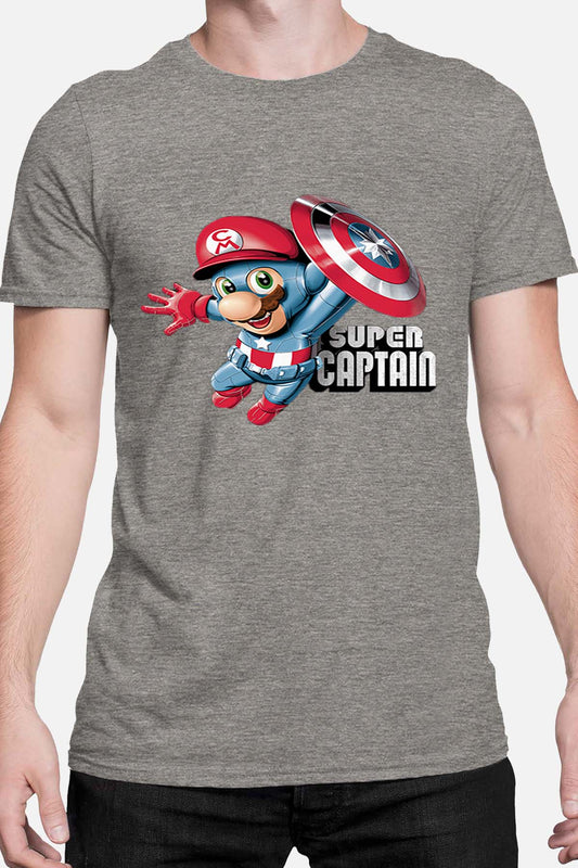 COULEUR:Gris|T-shirt Homme | captain mario Gris