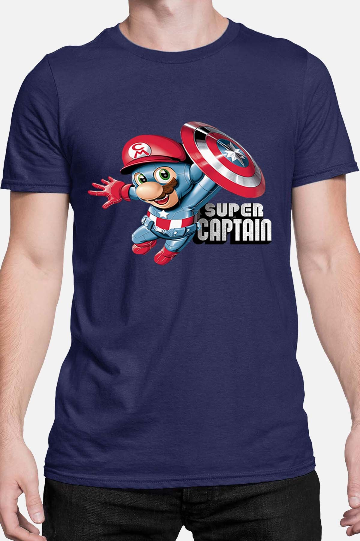 COULEUR:Marine|T-shirt Homme | captain mario Marine