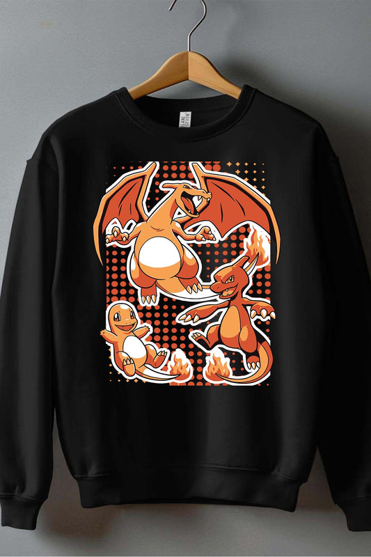 COULEUR:Noir|Sweat Col Rond Homme | charizard Noir