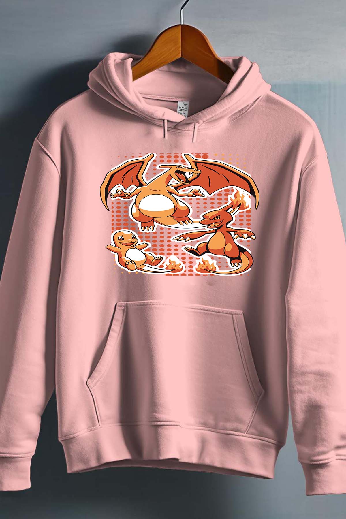 COULEUR:Rose|Sweat Capuche Fille | charizard Rose