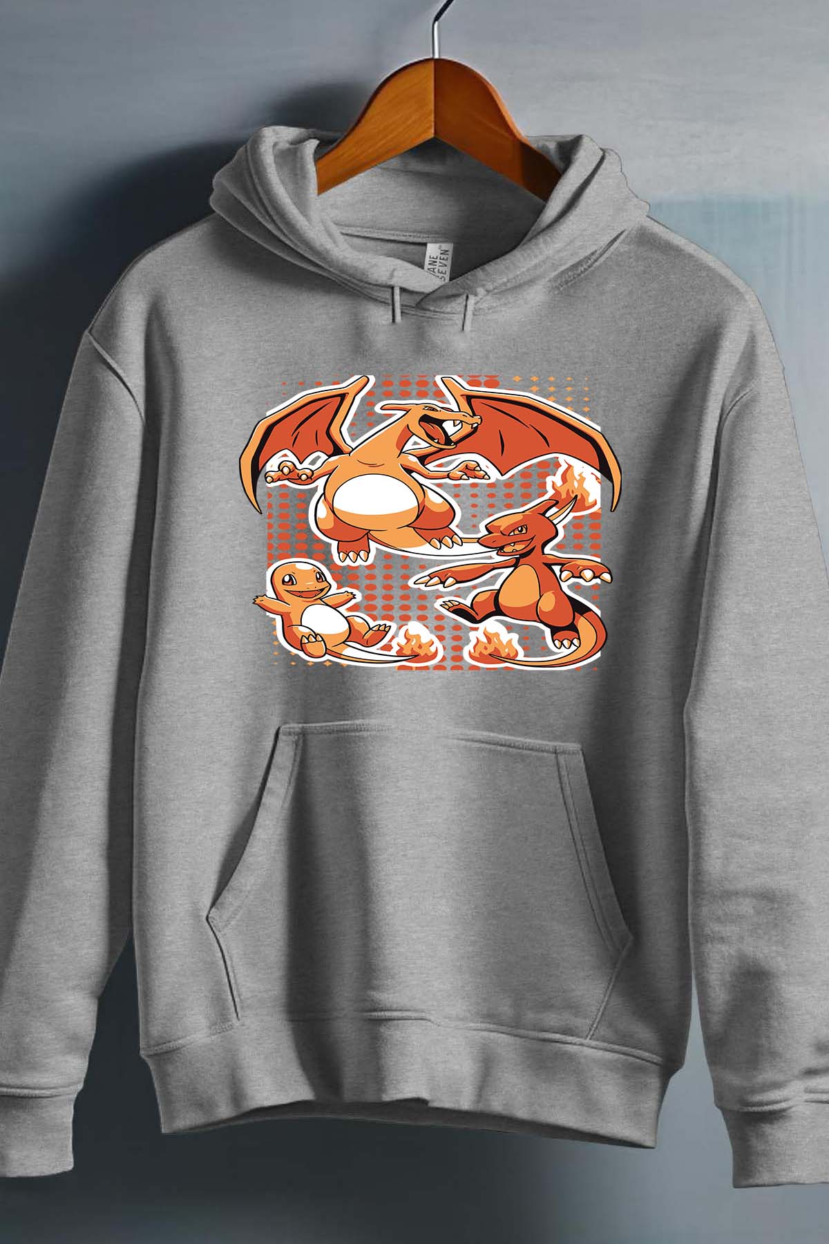 COULEUR:Gris|Sweat Capuche Garçon | charizard Gris
