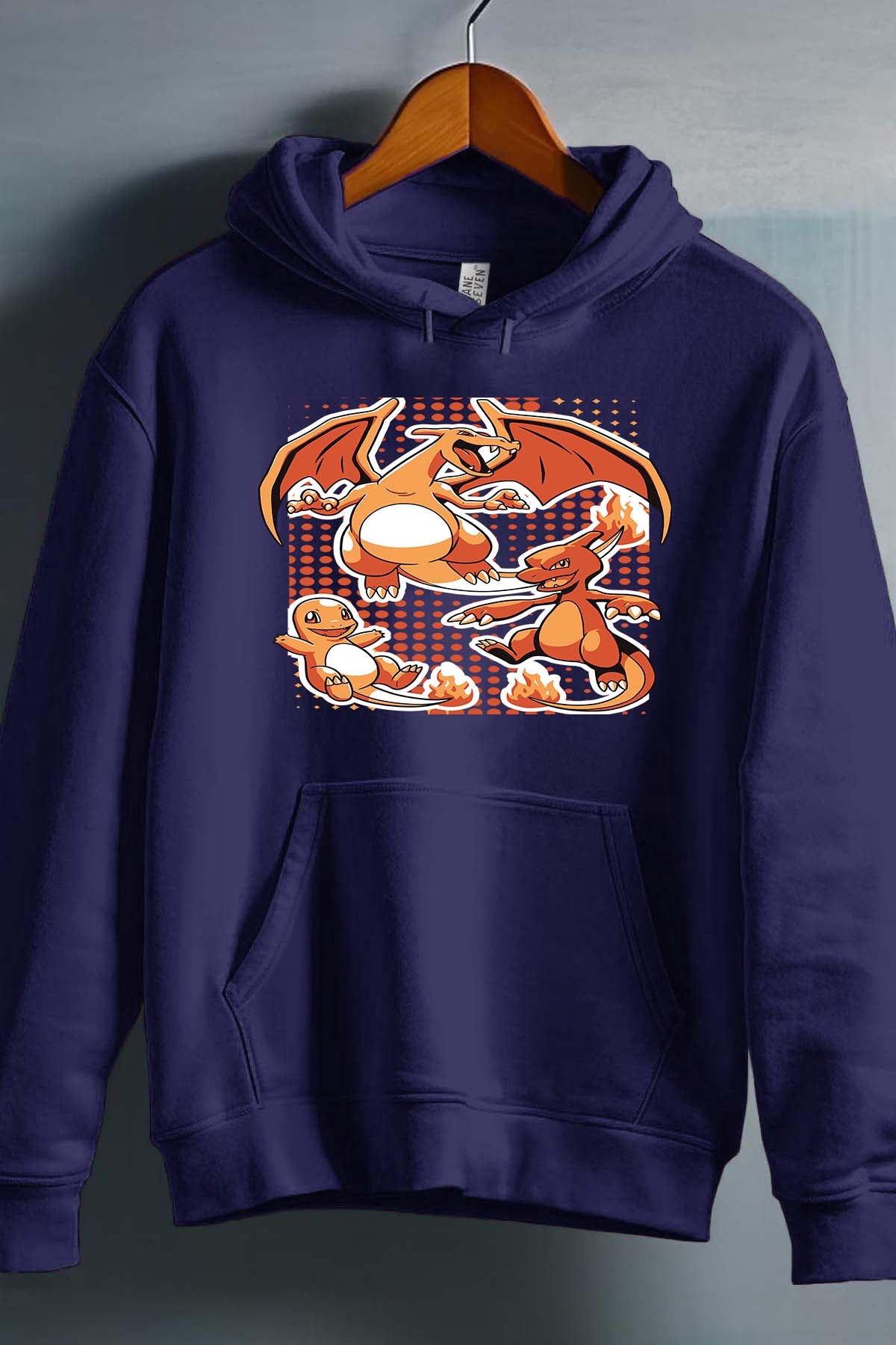 COULEUR:Marine|Sweat Capuche Garçon | charizard Marine