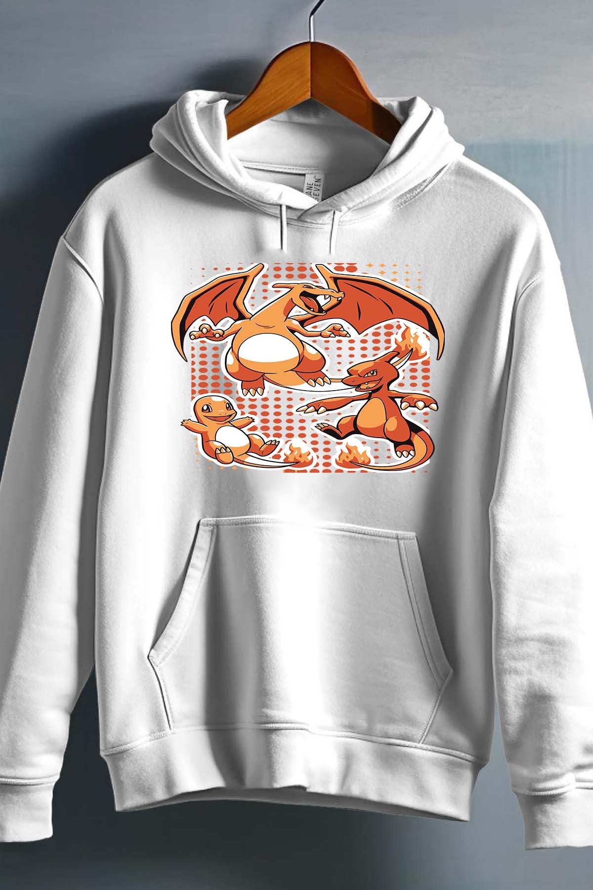 COULEUR:Blanc|Sweat Capuche Homme | charizard Blanc