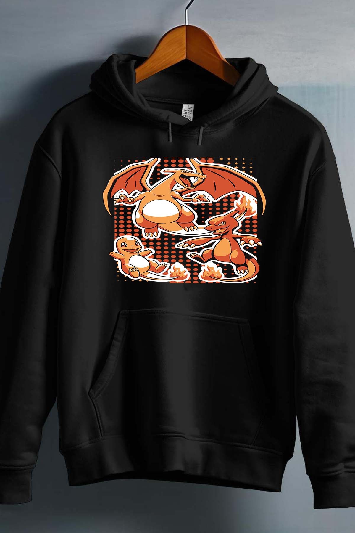 COULEUR:Noir|Sweat Capuche Homme | charizard Noir