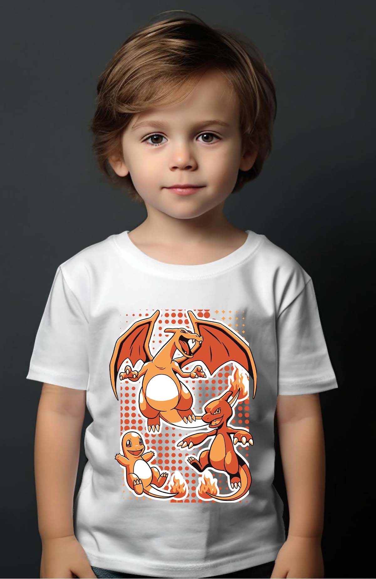 COULEUR:Blanc|T-shirt Garçon | charizard Blanc