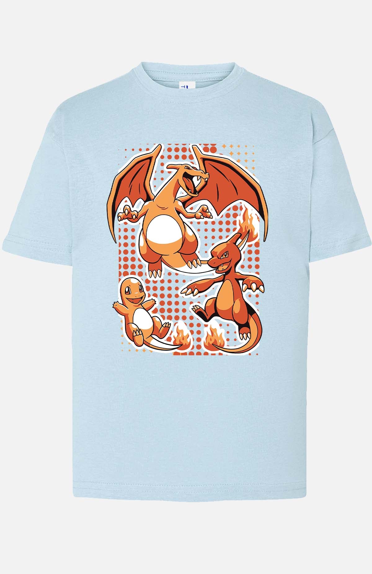COULEUR:Bleu Ciel|T-shirt Garçon | charizard Bleu Ciel