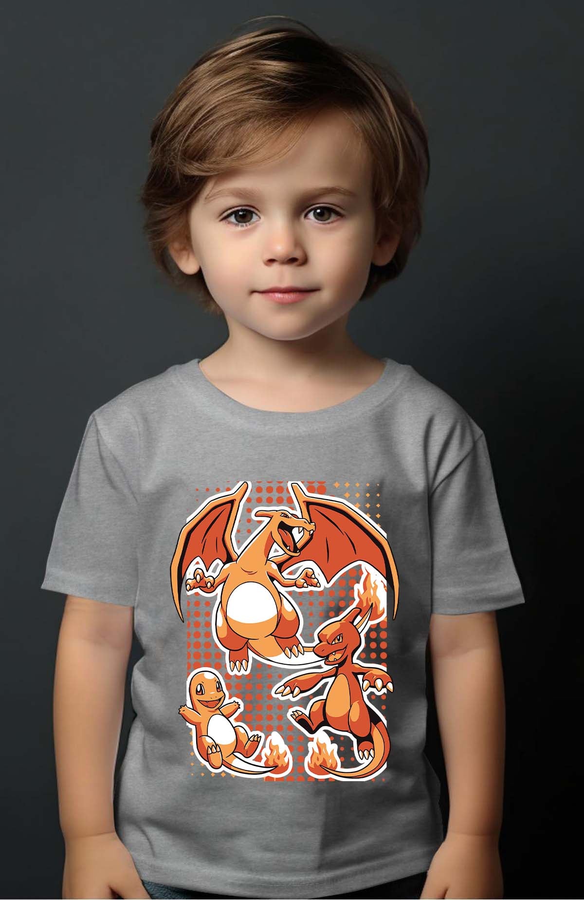 COULEUR:Gris|T-shirt Garçon | charizard Gris