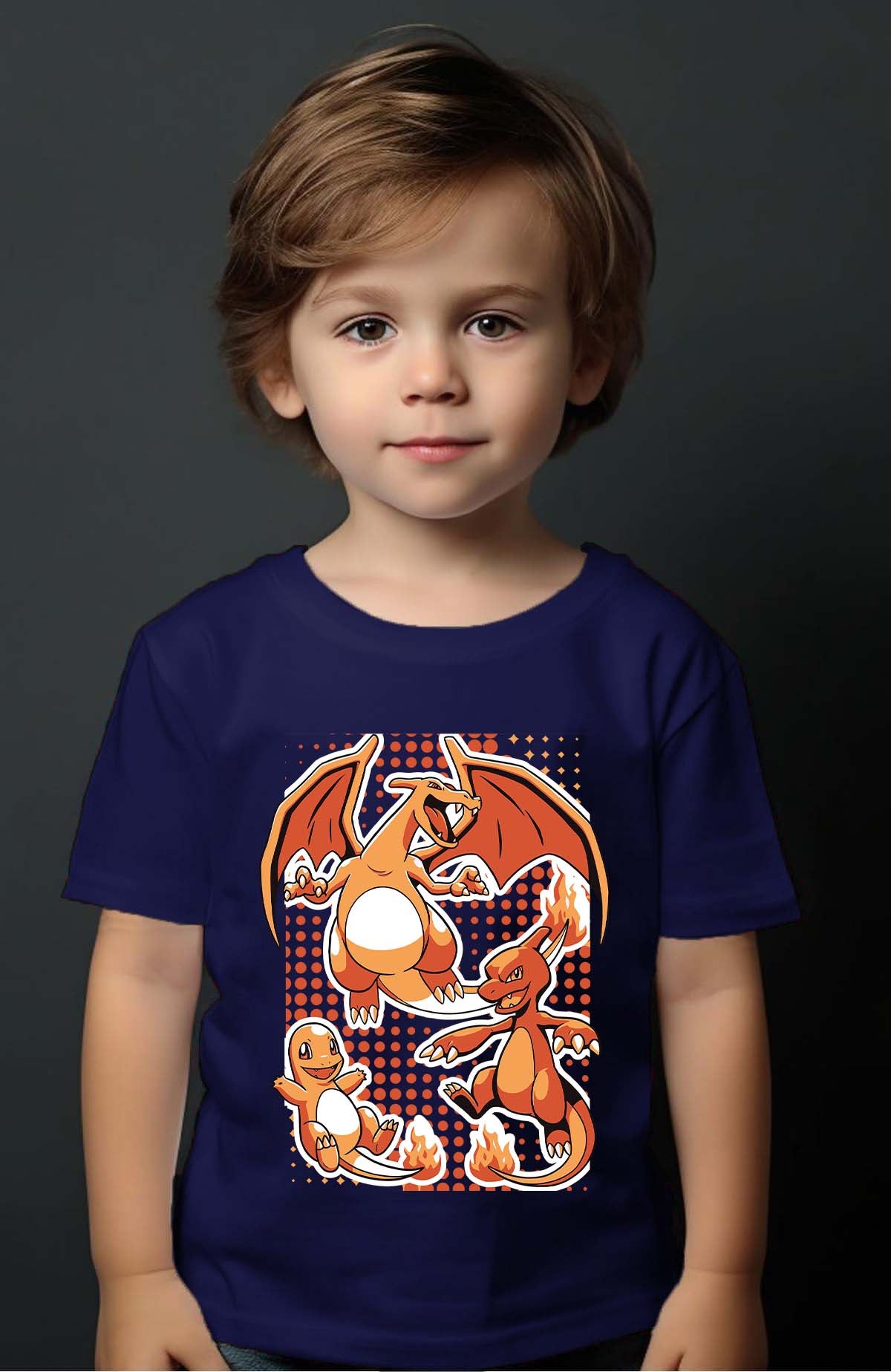 COULEUR:Marine|T-shirt Garçon | charizard Marine