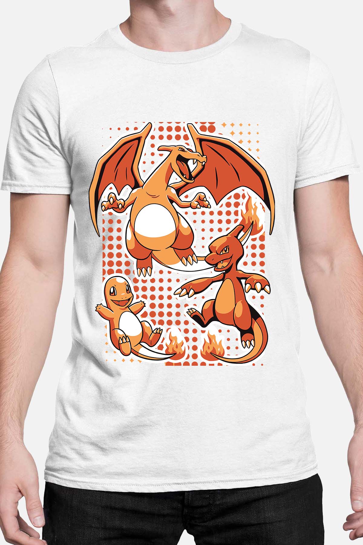 COULEUR:Blanc|T-shirt Homme | charizard Blanc
