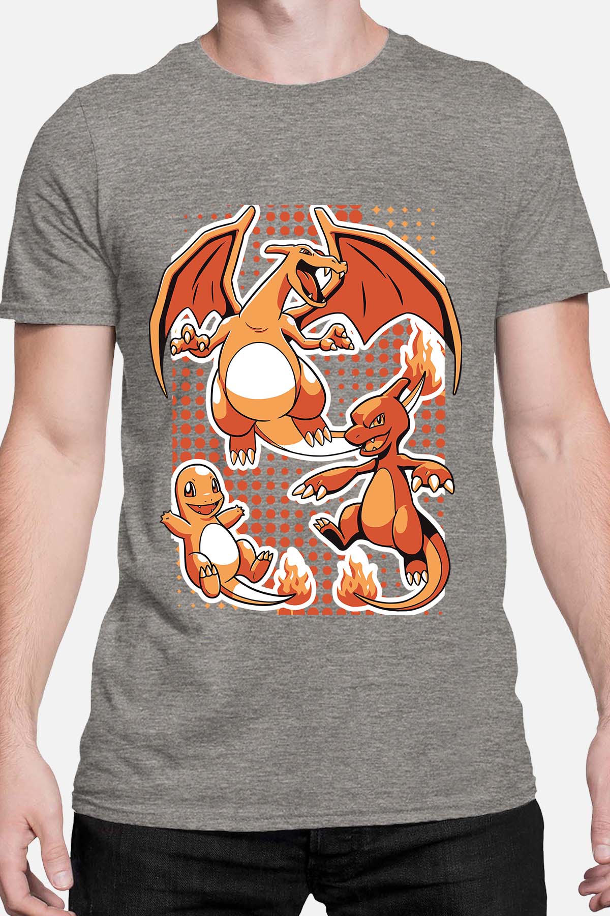 COULEUR:Gris|T-shirt Homme | charizard Gris