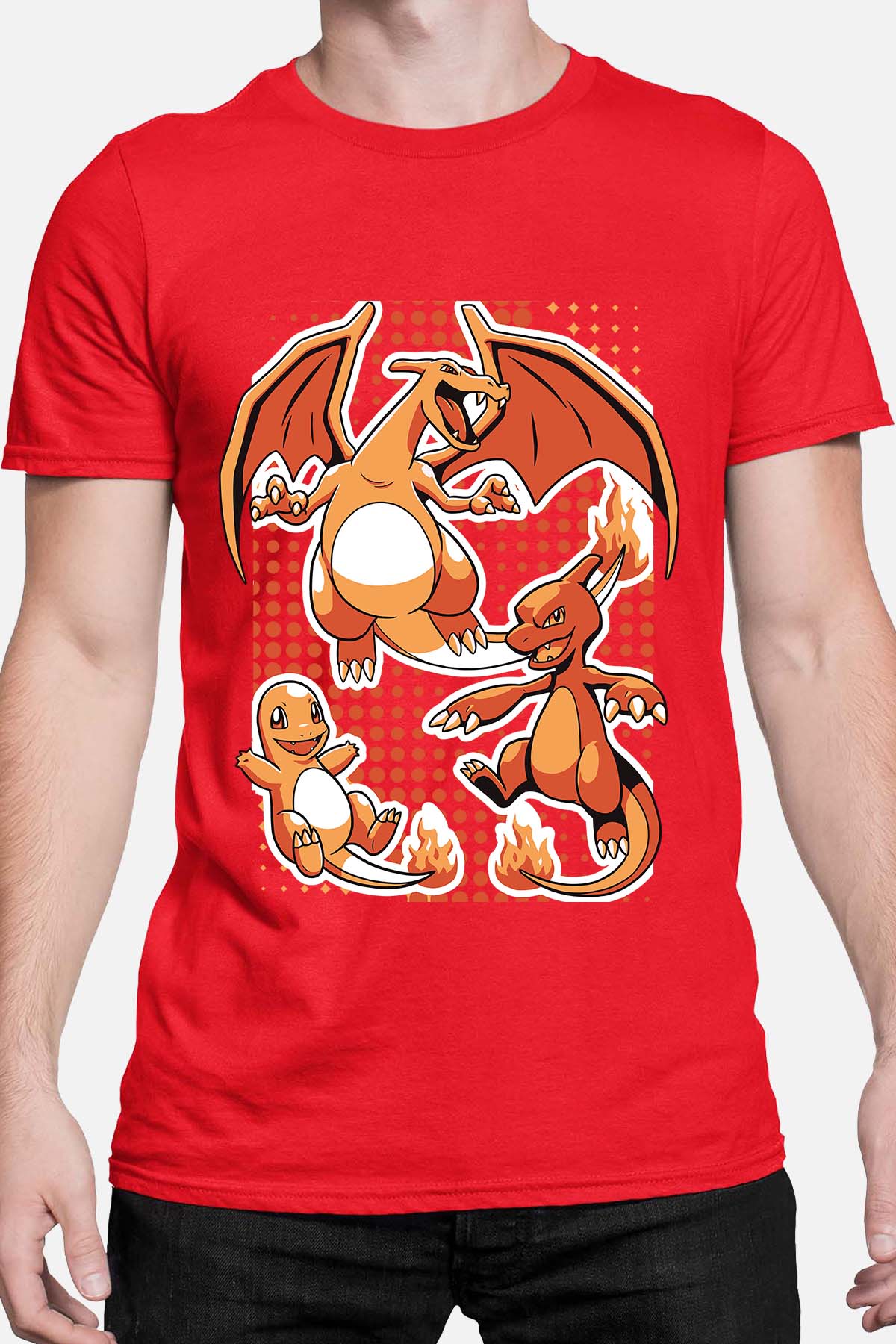 COULEUR:Rouge|T-shirt Homme | charizard Rouge