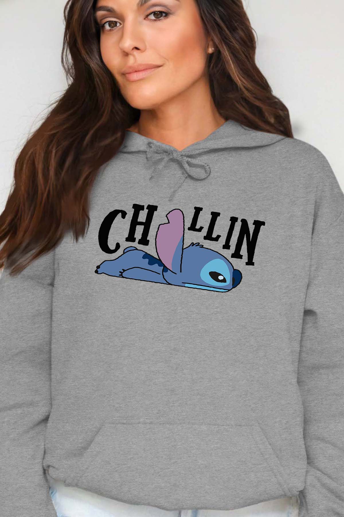 COULEUR:Gris|Sweat Capuche Femme | chillin stitch Gris