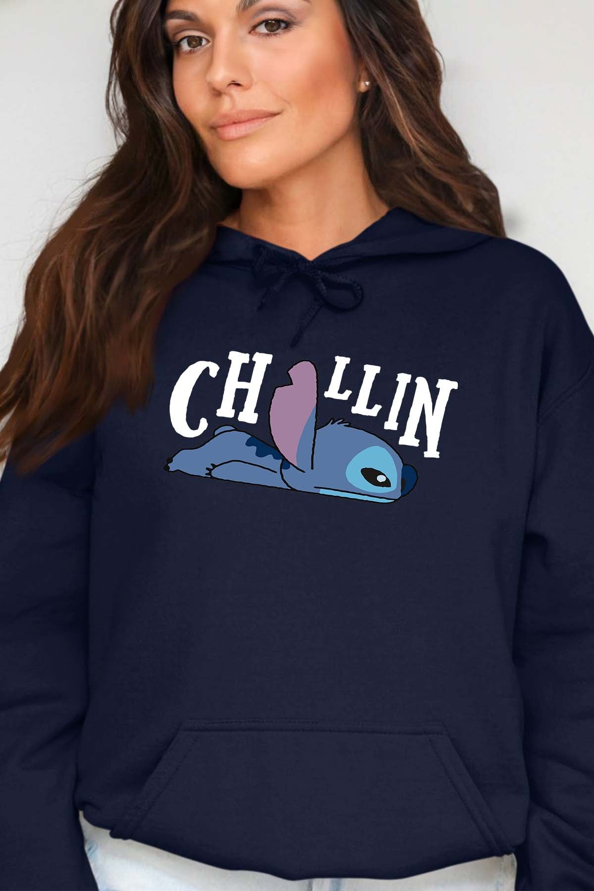 COULEUR:Marine|Sweat Capuche Femme | chillin stitch Marine