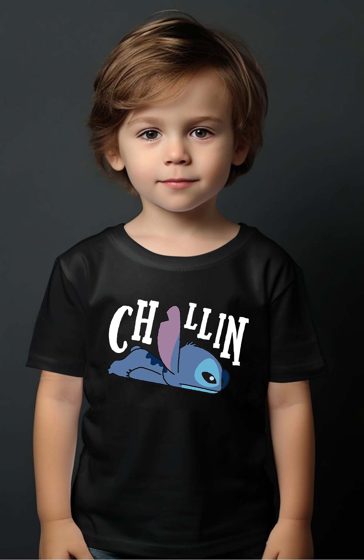 COULEUR:Noir|T-shirt Garçon | chillin stitch Noir