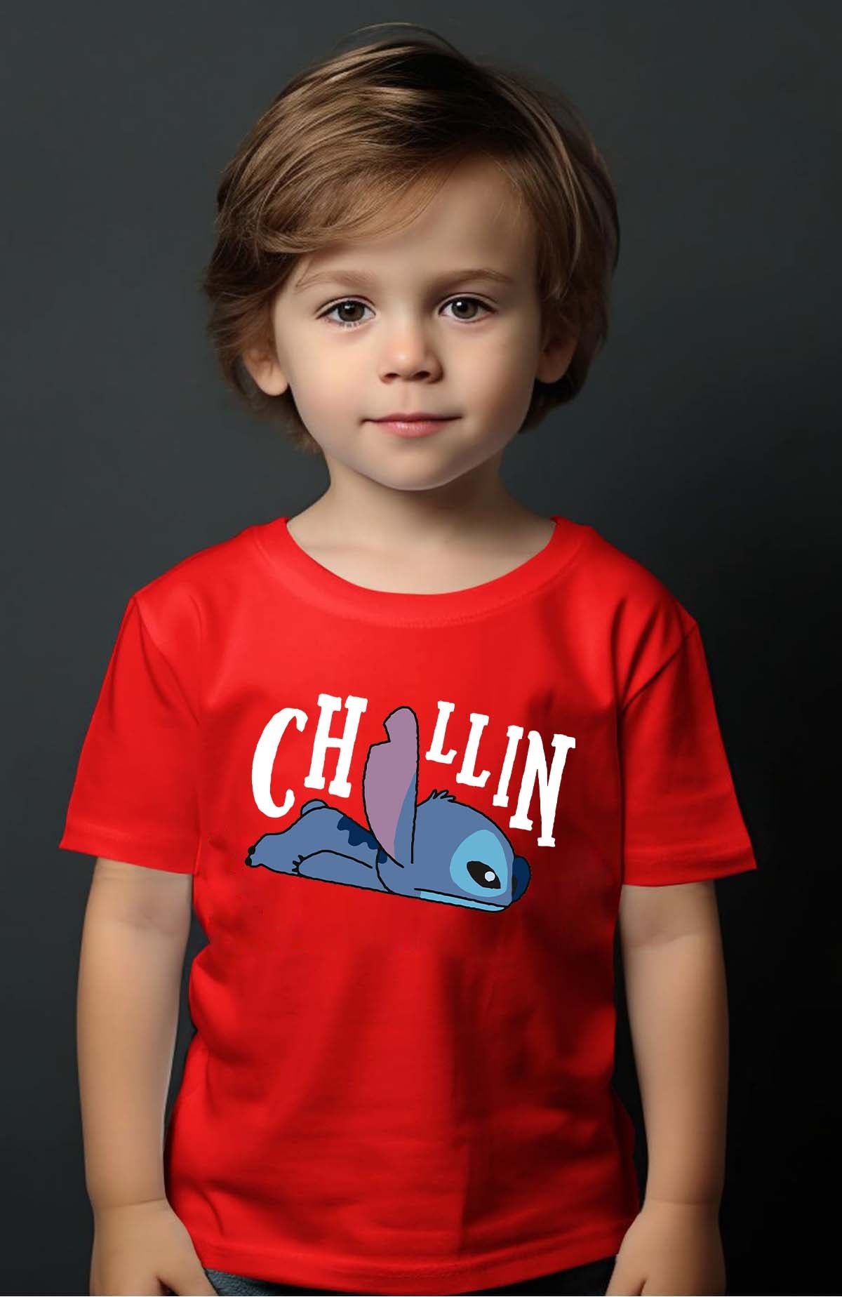 COULEUR:Rouge|T-shirt Garçon | chillin stitch Rouge