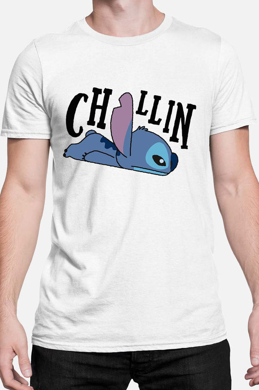 COULEUR:Blanc|T-shirt Homme | chillin stitch Blanc