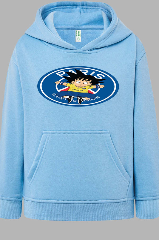 COULEUR:Bleu Ciel|Sweat Capuche Garçon | dbz psg Bleu Ciel