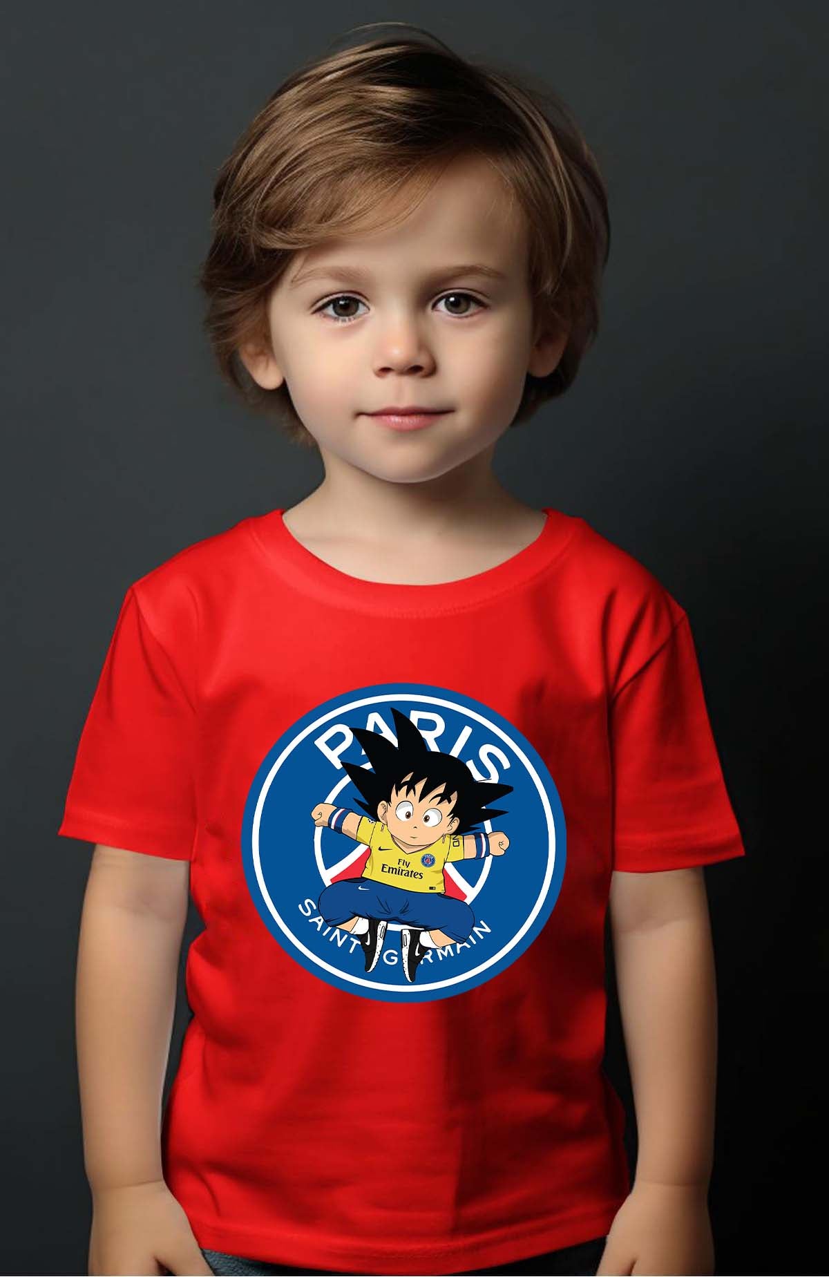 COULEUR:Rouge|T-shirt Garçon | dbz psg Rouge