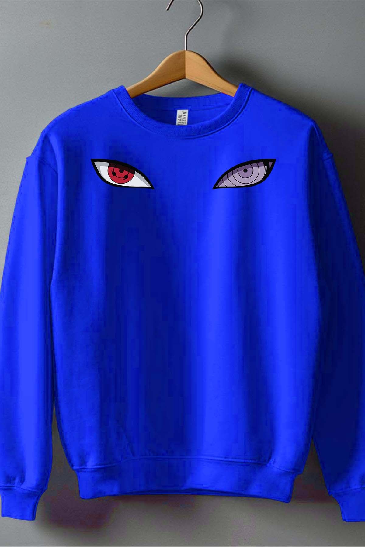 COULEUR:Bleu Roi|Sweat Col Rond Homme | eyes naruto Bleu Roi