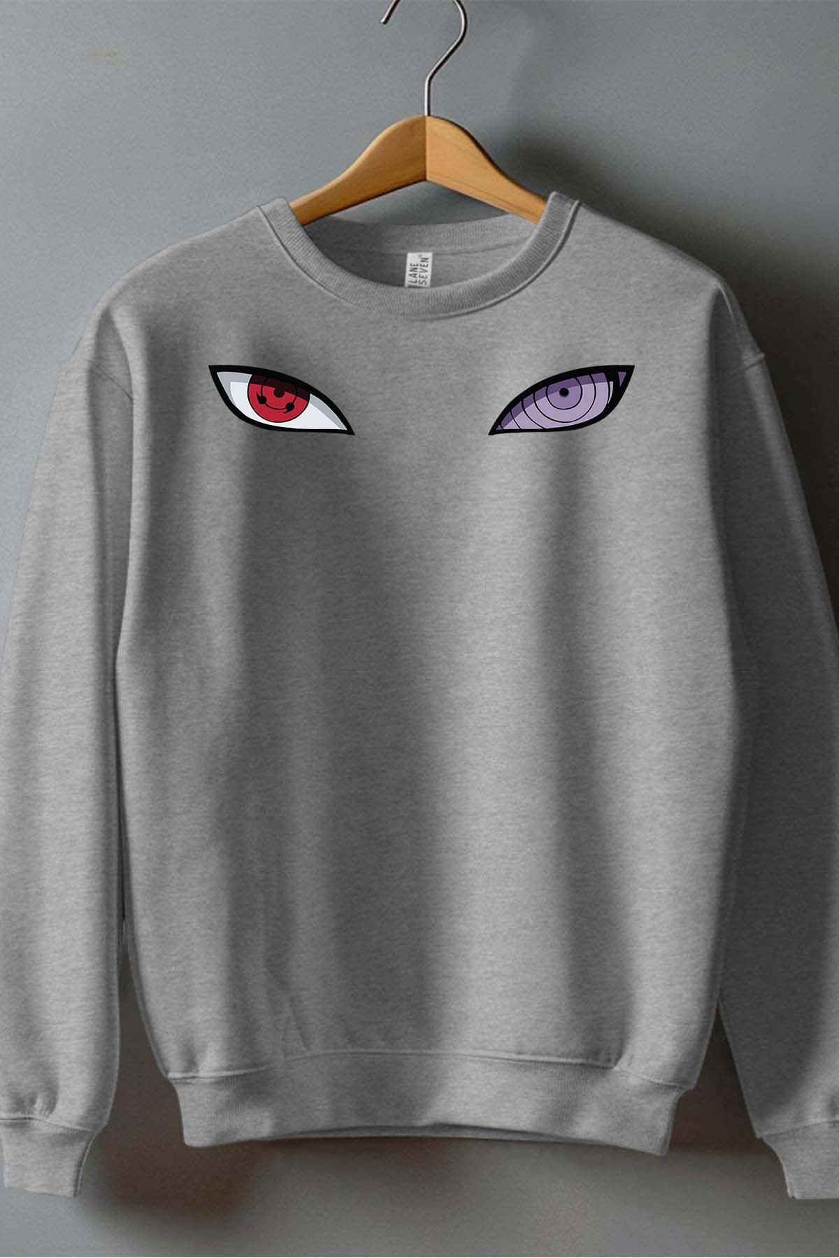 COULEUR:Gris|Sweat Col Rond Homme | eyes naruto Gris