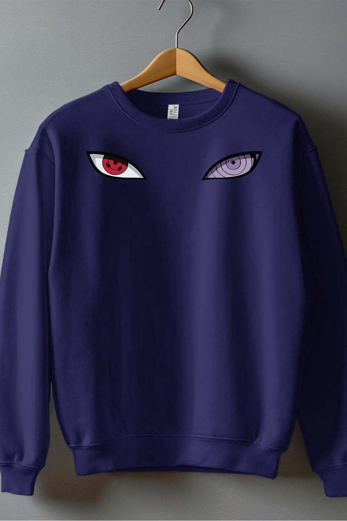 COULEUR:Marine|Sweat Col Rond Homme | eyes naruto Marine