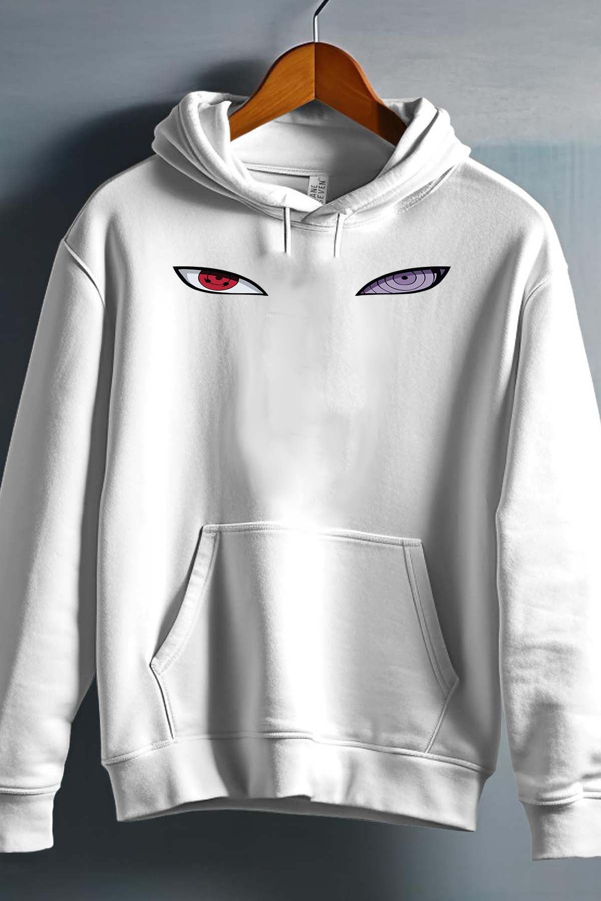 COULEUR:Blanc|Sweat Capuche Homme | eyes naruto Blanc