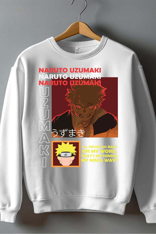 COULEUR:Blanc|Sweat Col Rond Homme | fury naruto Blanc