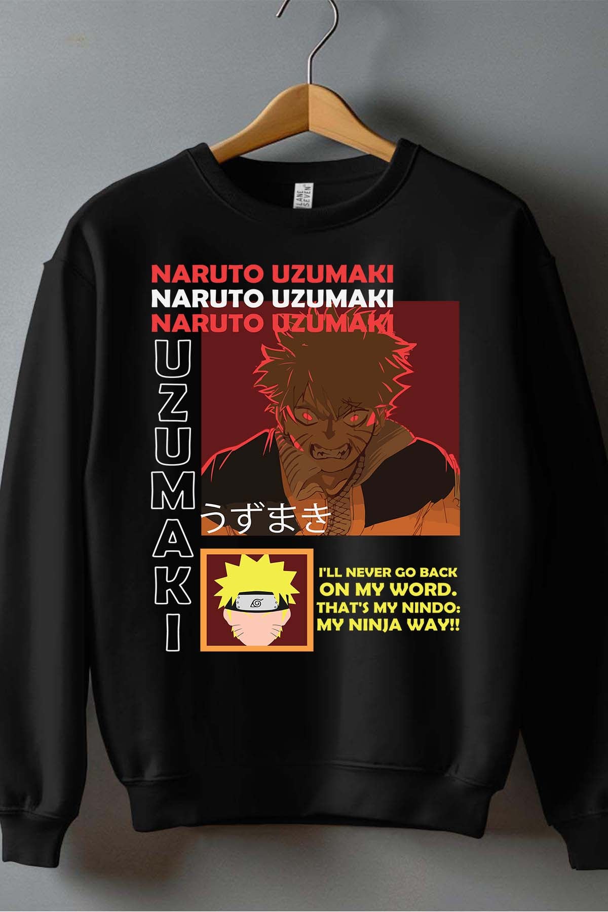 COULEUR:Noir|Sweat Col Rond Homme | fury naruto Noir