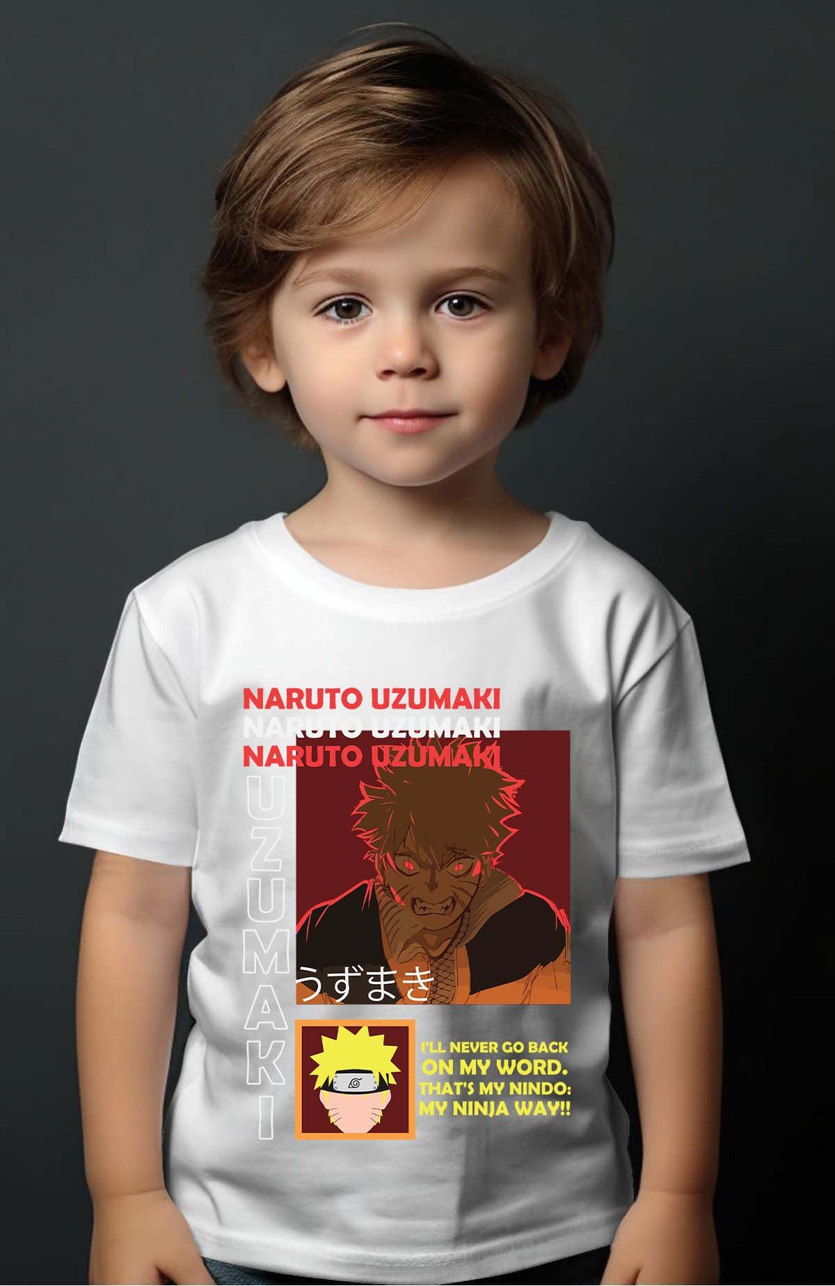 COULEUR:Blanc|T-shirt Garçon | fury naruto Blanc