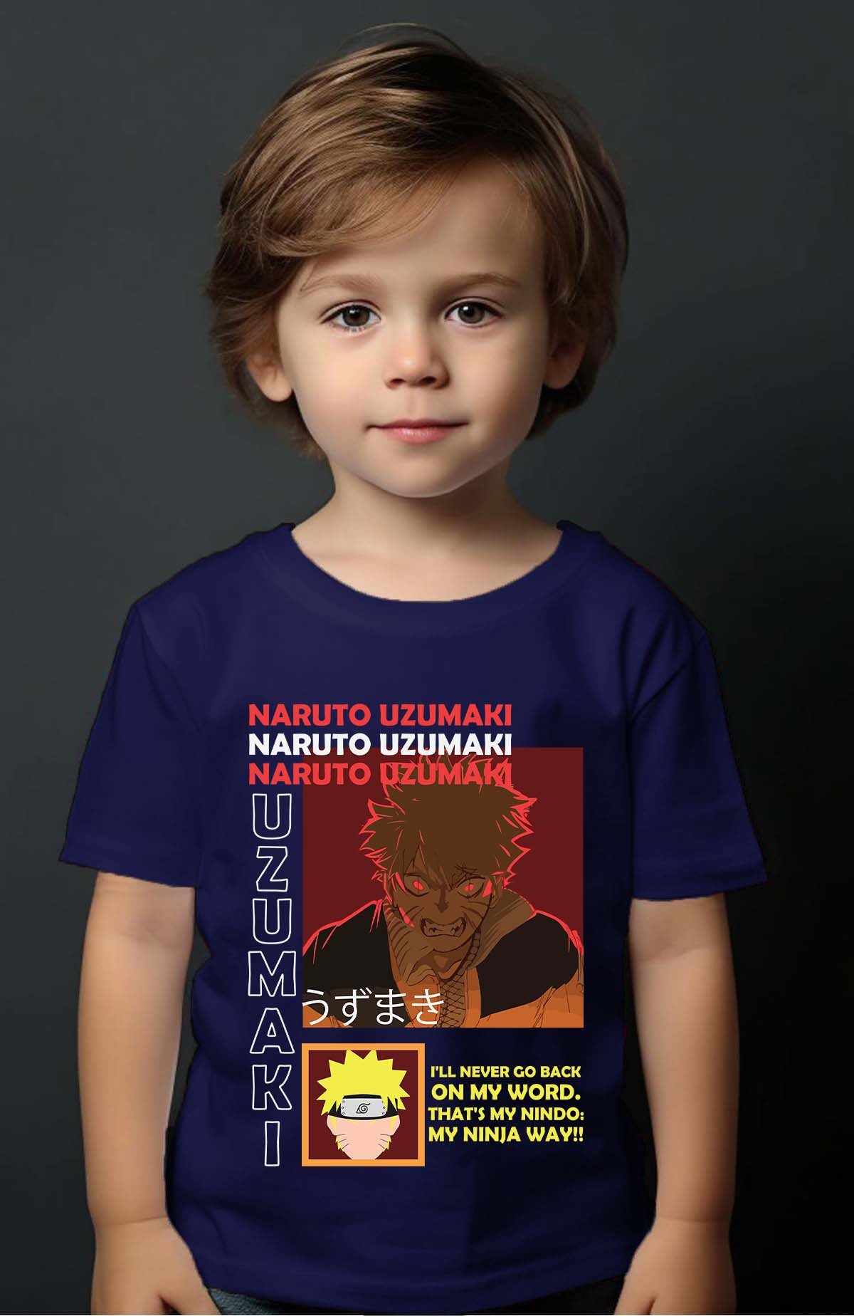 COULEUR:Marine|T-shirt Garçon | fury naruto Marine