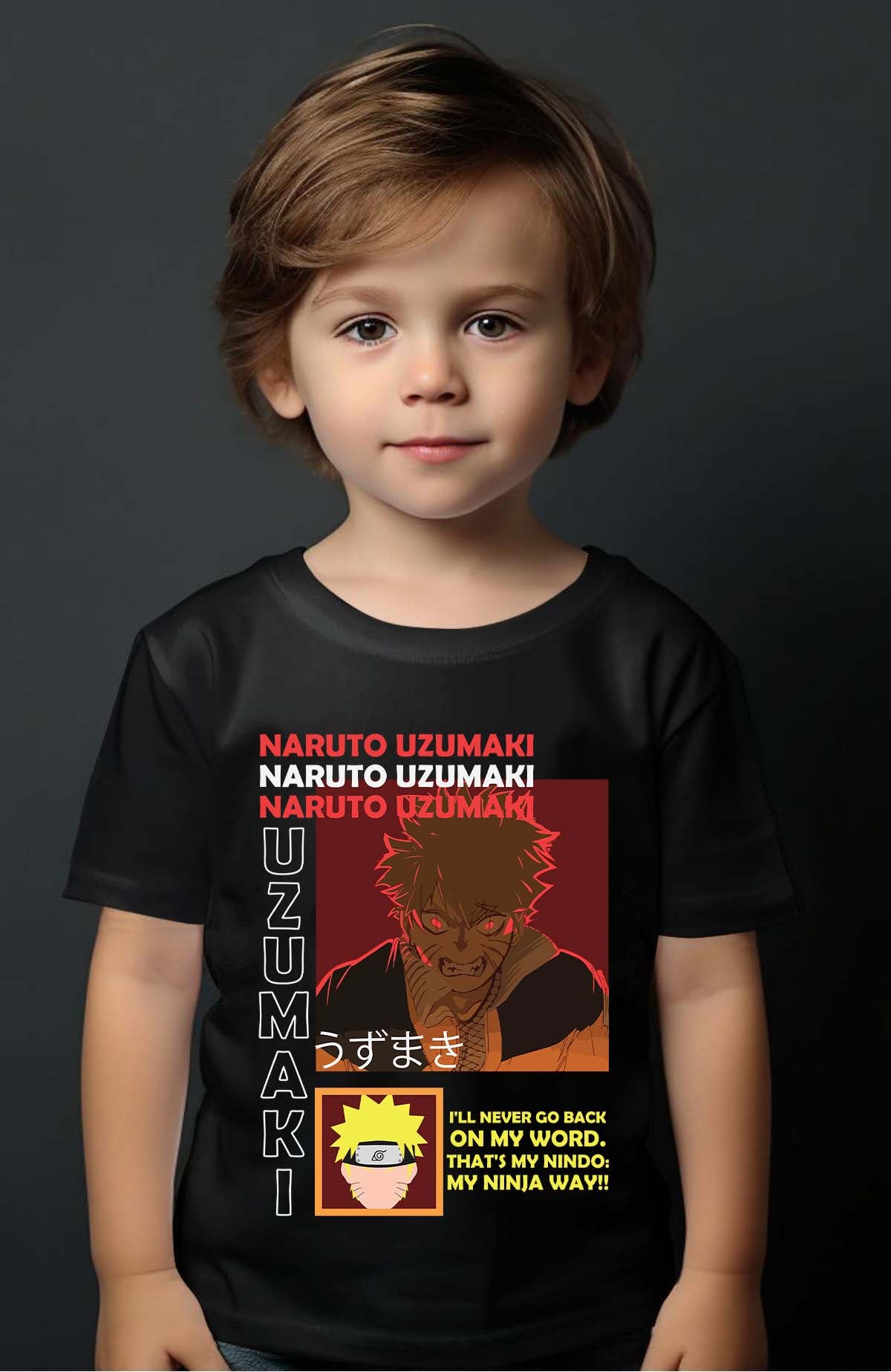 COULEUR:Noir|T-shirt Garçon | fury naruto Noir