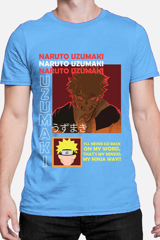 COULEUR:Bleu Ciel|T-shirt Homme | fury naruto Bleu Ciel