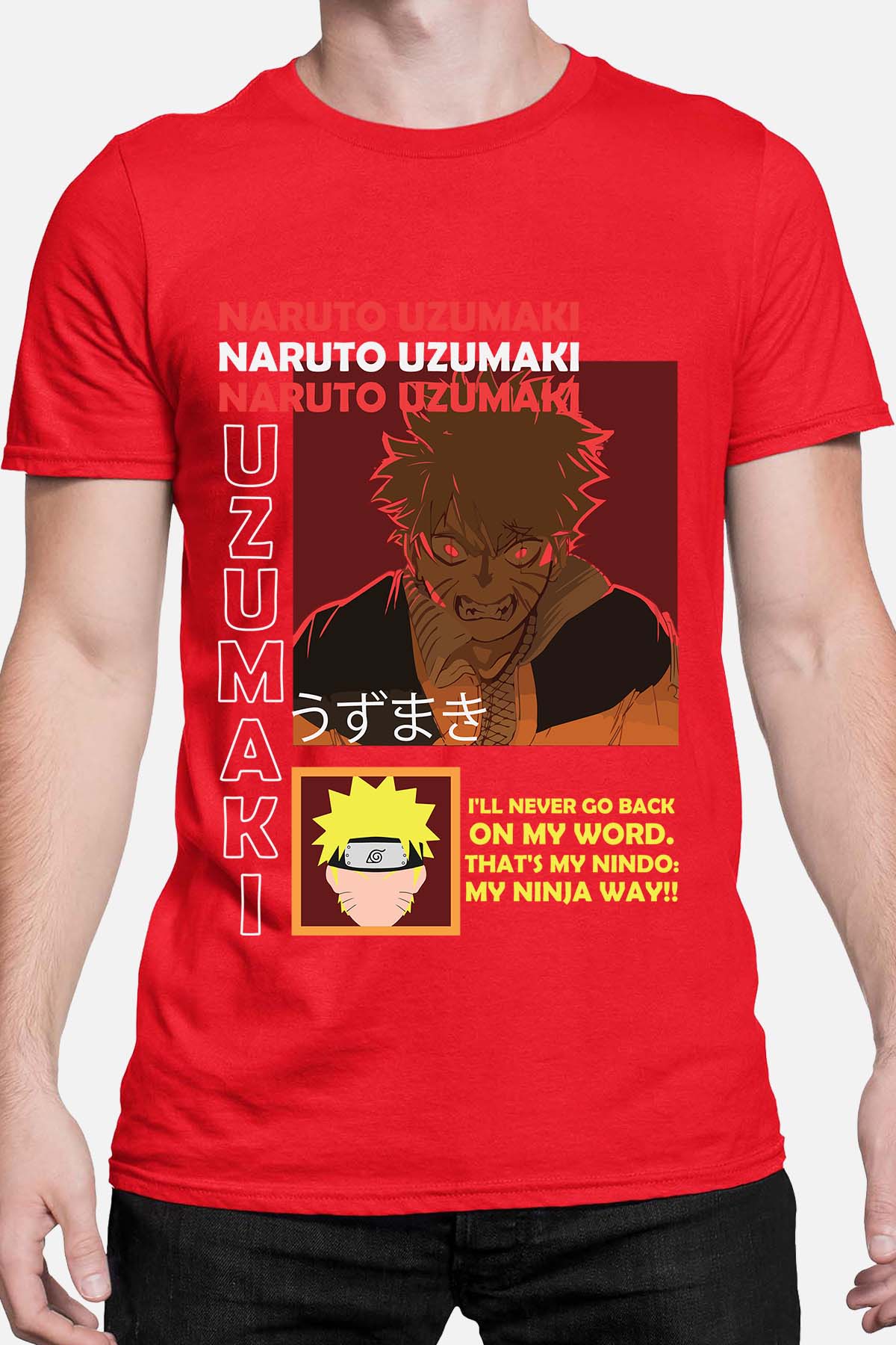 COULEUR:Rouge|T-shirt Homme | fury naruto Rouge