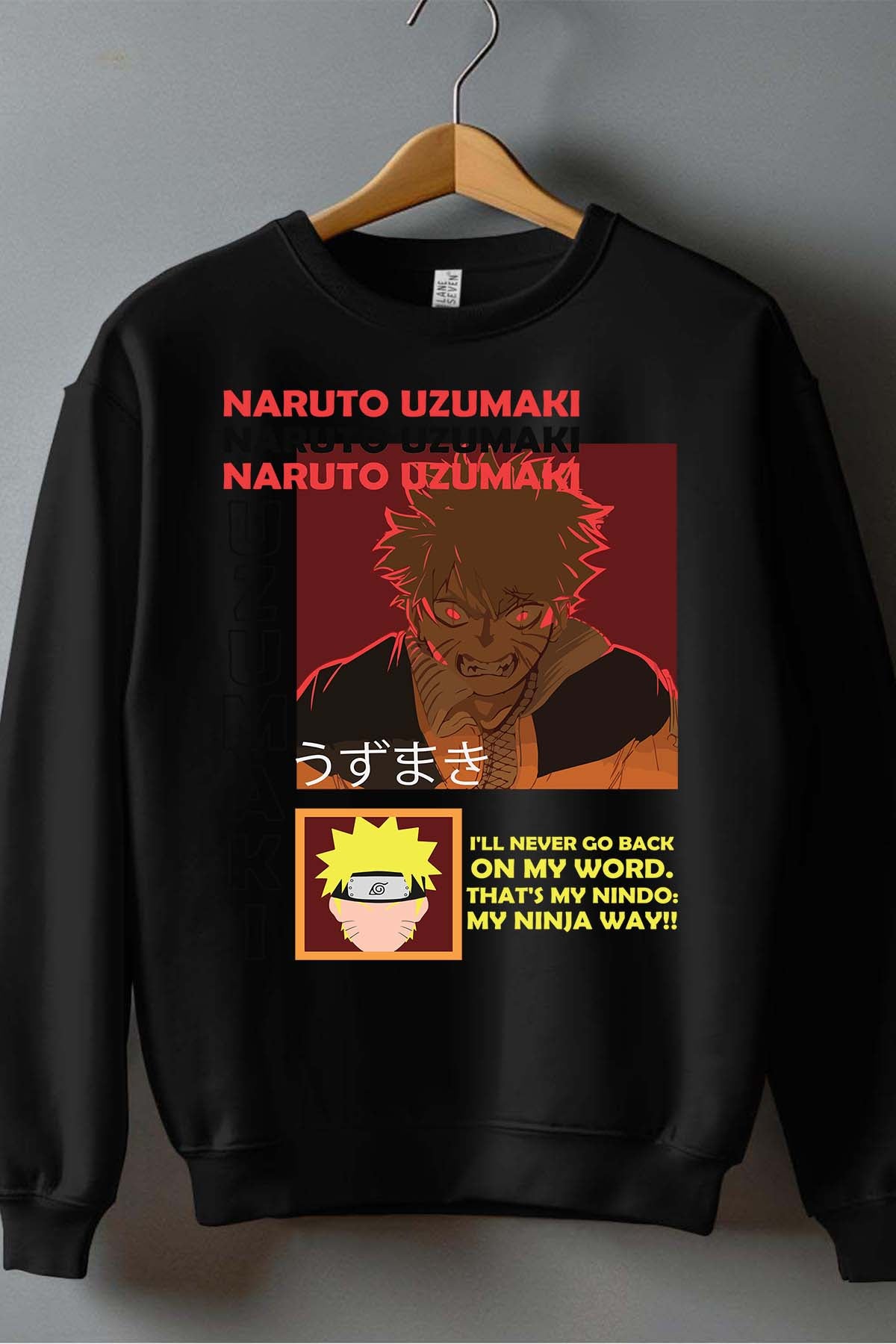 COULEUR:Noir|Sweat Col Rond Garçon | fury naruto NOIR Noir