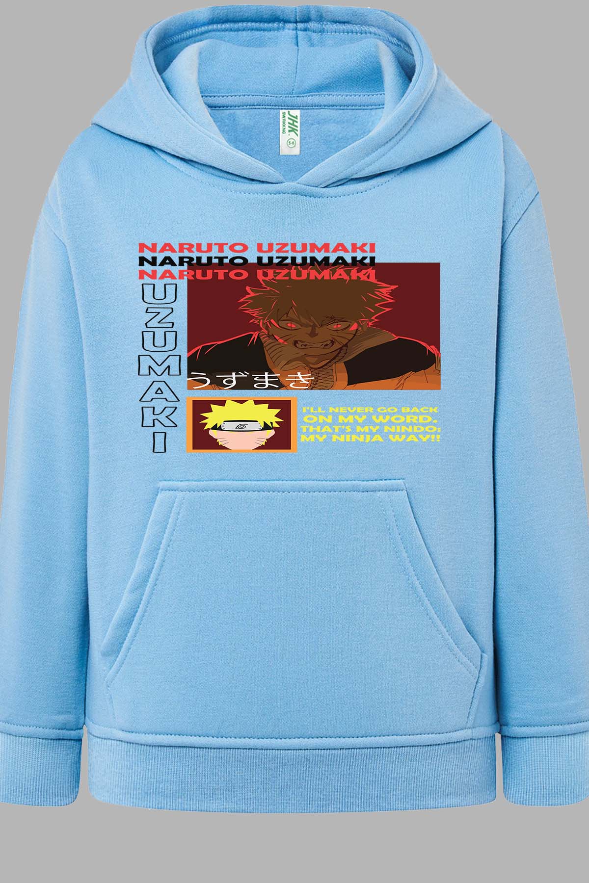 COULEUR:Bleu Ciel|Sweat Capuche Garçon | fury naruto NOIR Bleu Ciel