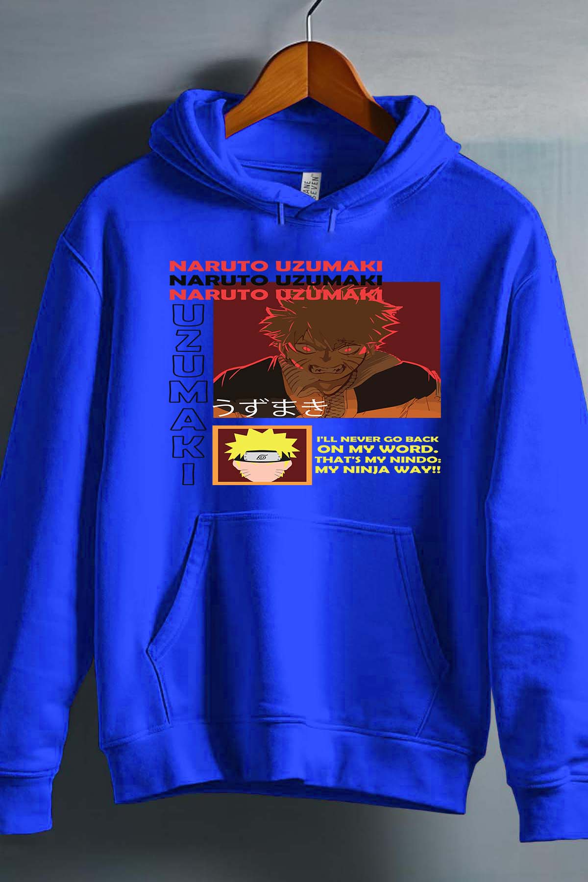 COULEUR:Bleu Roi|Sweat Capuche Garçon | fury naruto NOIR Bleu Roi