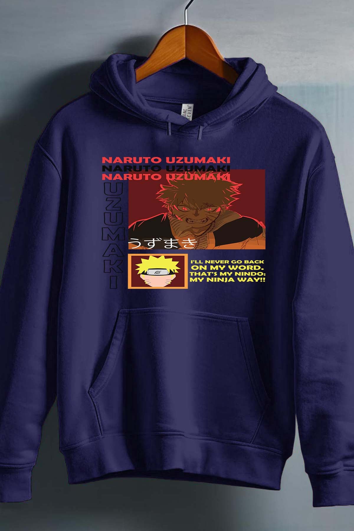 COULEUR:Marine|Sweat Capuche Garçon | fury naruto NOIR Marine