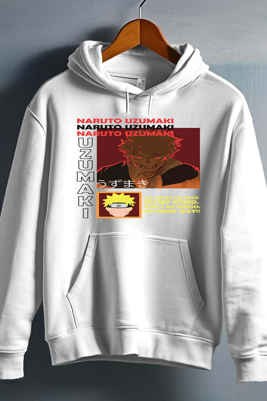 COULEUR:Blanc|Sweat Capuche Homme | fury naruto NOIR Blanc