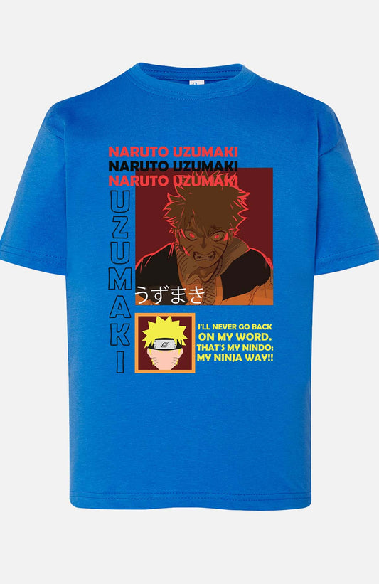 COULEUR:Bleu Roi|T-shirt Garçon | fury naruto NOIR Bleu Roi