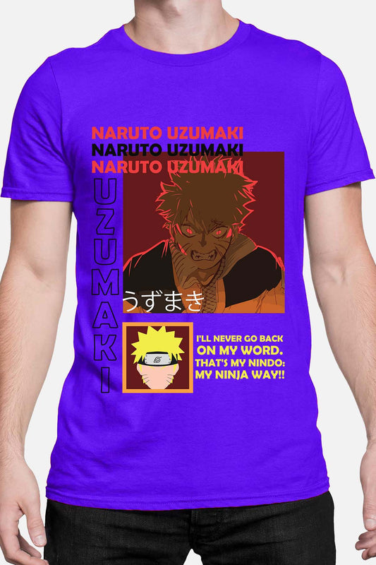 COULEUR:Bleu Roi|T-shirt Homme | fury naruto NOIR Bleu Roi