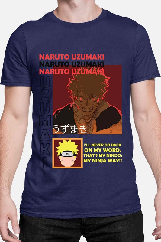 COULEUR:Marine|T-shirt Homme | fury naruto NOIR Marine