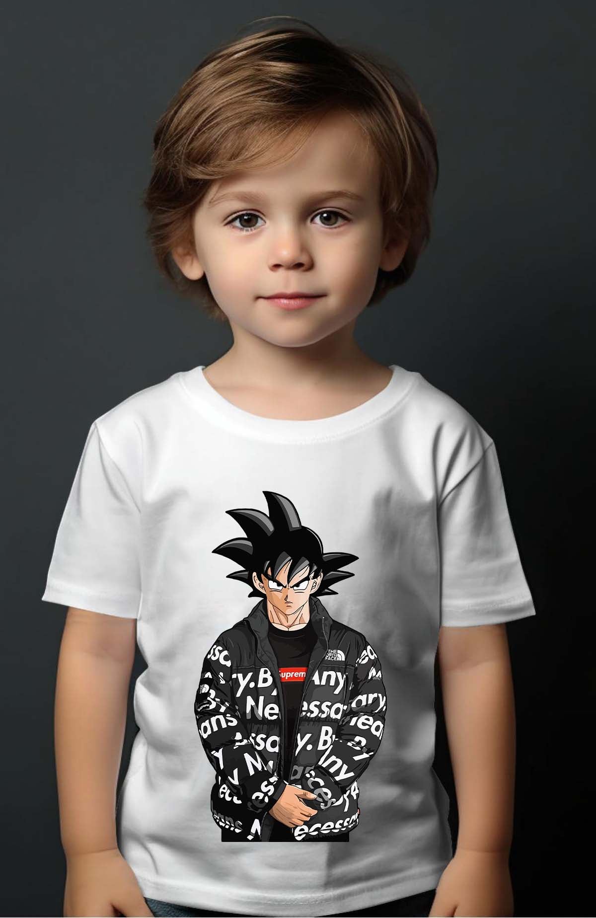 COULEUR:Blanc|T-shirt Garçon | goku doudoune Blanc