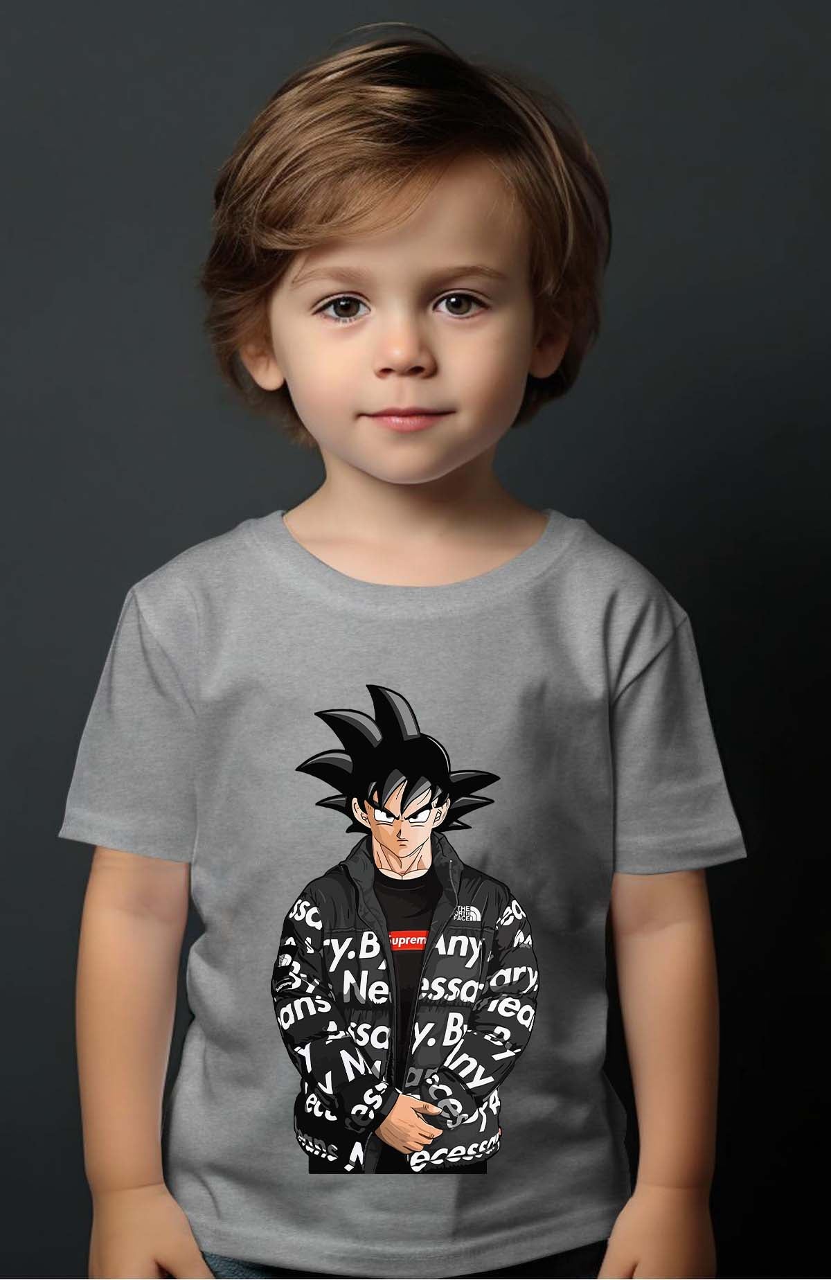 COULEUR:Gris|T-shirt Garçon | goku doudoune Gris