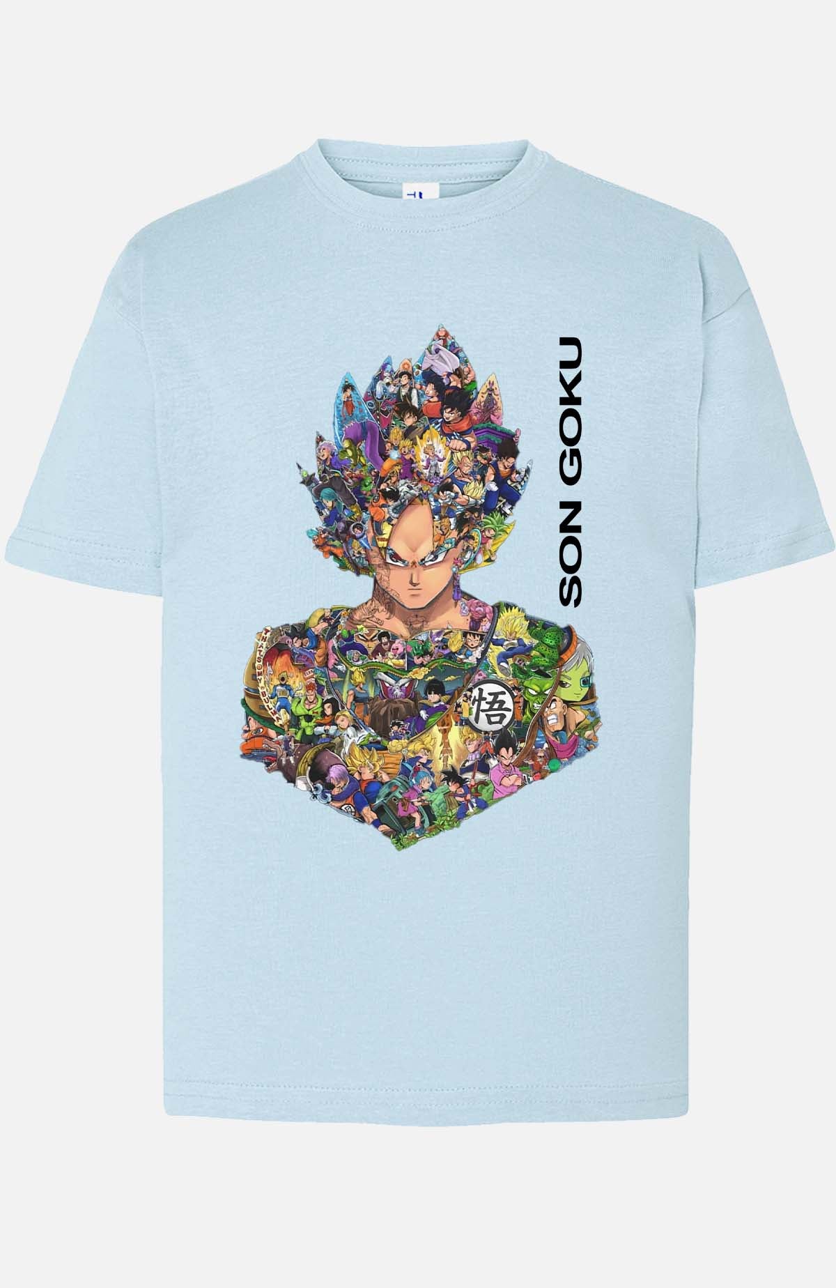 COULEUR:Bleu Ciel|T-shirt Garçon | goku multi incrustation Bleu Ciel