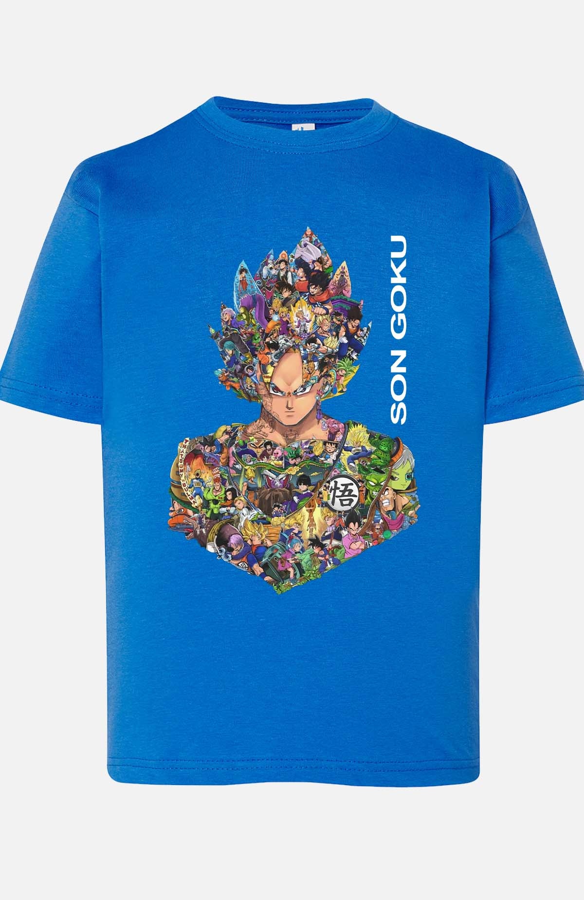 COULEUR:Bleu Roi|T-shirt Garçon | goku multi incrustation Bleu Roi