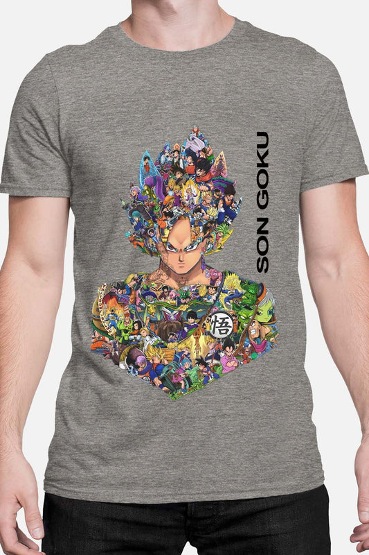 COULEUR:Gris|T-shirt Homme | goku multi incrustation Gris
