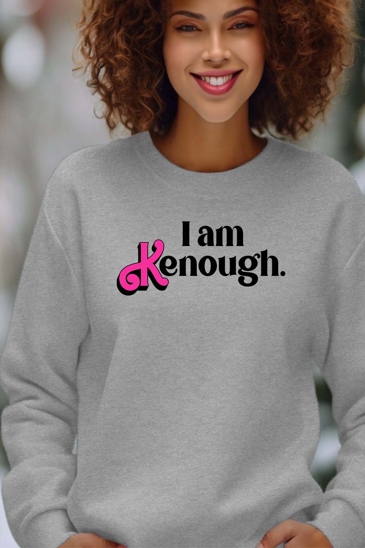 COULEUR:Gris|Sweat Col Rond Femme | i am kenough Gris